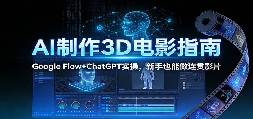 AI制作3D电影指南：Google Flow+ChatGPT实操，新手也能做连贯影片-资源社
