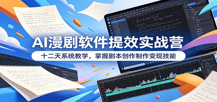 AI漫剧软件提效实战营：十二天系统教学，掌握剧本创作制作变现技能-资源社
