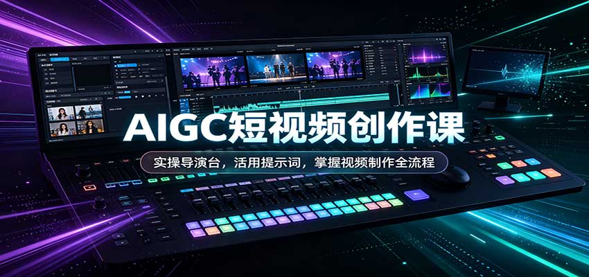 AIGC短视频创作课：实操导演台，活用提示词，掌握视频制作全流程-资源社