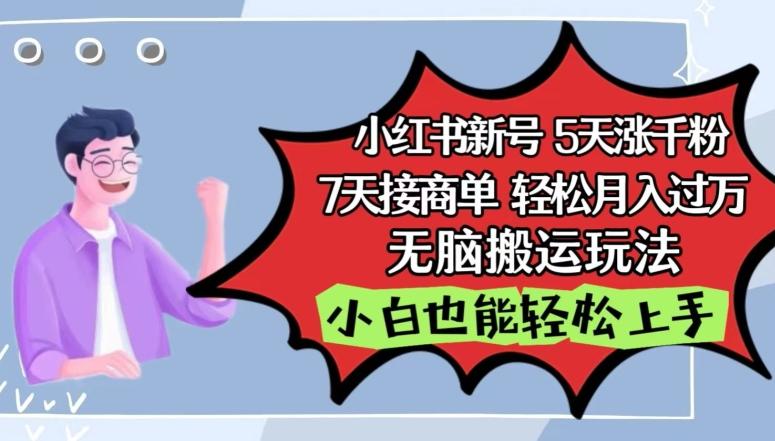 小红书影视泥巴追剧5天涨千粉，7天接商单，轻松月入过万，无脑搬运玩法【揭秘】-资源社