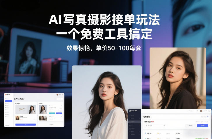 AI写真摄影接单玩法，一个免费工具搞定，效果惊艳，单价50-100每套-资源社