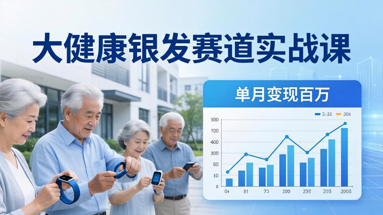 大健康银发赛道实战课：拆解视频号线索型 IP 单月变现百万逻辑，教你精准获客高效变现-资源社