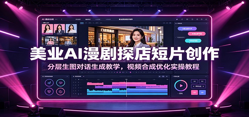 美业AI漫剧探店短片创作：分层生图对话生成教学，视频合成优化实操教程-资源社