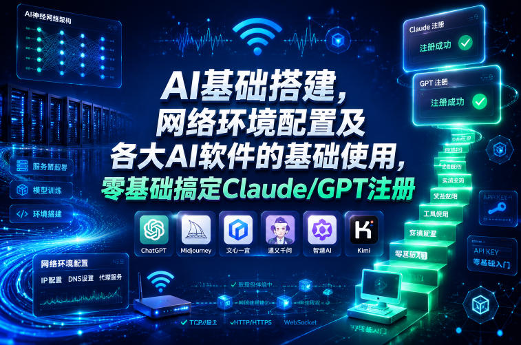 AI基础搭建,网络环境配置及各大AI软件的基础使用,零基础搞定Claude/GPT注册-资源社