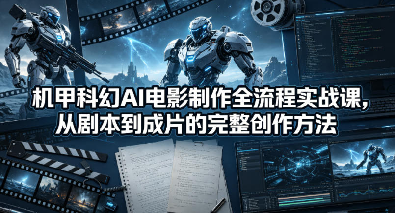 机甲科幻AI电影制作全流程实战课，从剧本到成片的完整创作方法-资源社