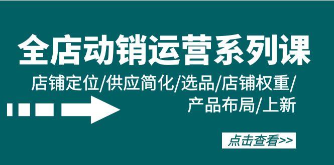 (9845期)全店·动销运营系列课：店铺定位/供应简化/选品/店铺权重/产品布局/上新-资源社