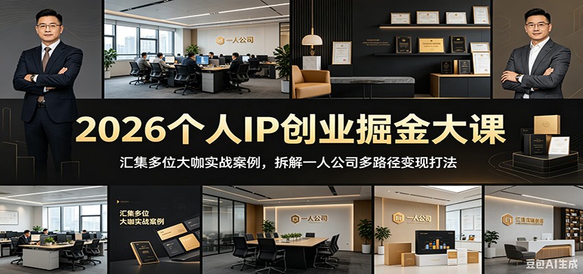 2026个人IP创业掘金大课:汇集多位大咖实战案例,拆解一人公司多路径变现打法-资源社