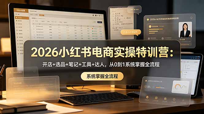 2026小红书电商实操特训营:开店+选品+笔记+工具+达人,从0到1系统掌握全流程-资源社