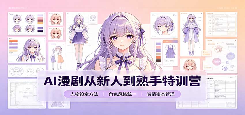 AI漫剧从新人到熟手特训营：剧本分镜创作，提示词模板，人物设定与工具资源-资源社
