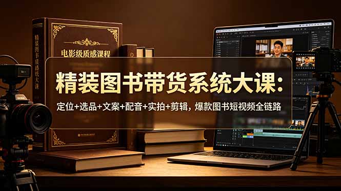 精装图书带货系统大课：定位+选品+文案+配音+实拍+剪辑，爆款图书短视频全链路-资源社