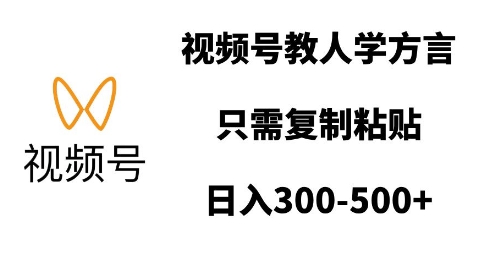 视频号教人学方言，只需复制粘贴，日入多张-资源社