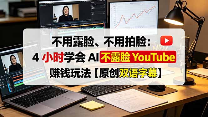 不用露脸、不用拍脸:4 小时学会 AI 不露脸 YouTube 赚钱玩法【原创双语字幕】-资源社