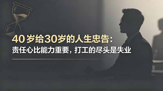 付费文章：40岁给30岁的人生忠告：责任心比能力重要，打工的尽头是失业-资源社