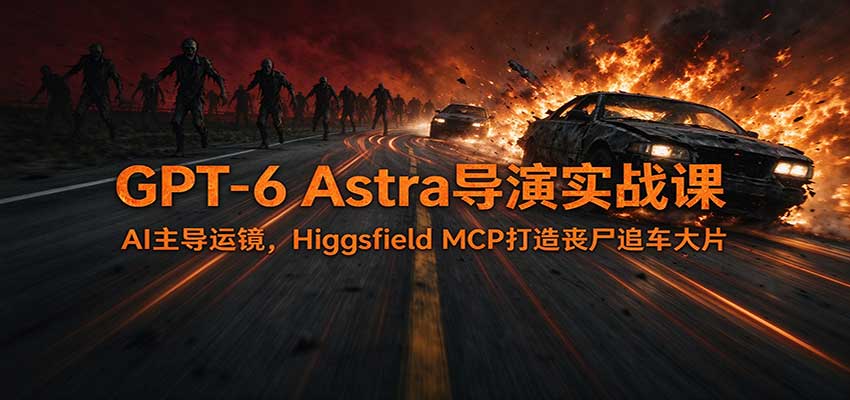 GPT-6 Astra导演实战课:AI主导运镜,Higgsfield MCP打造丧尸追车大片-资源社