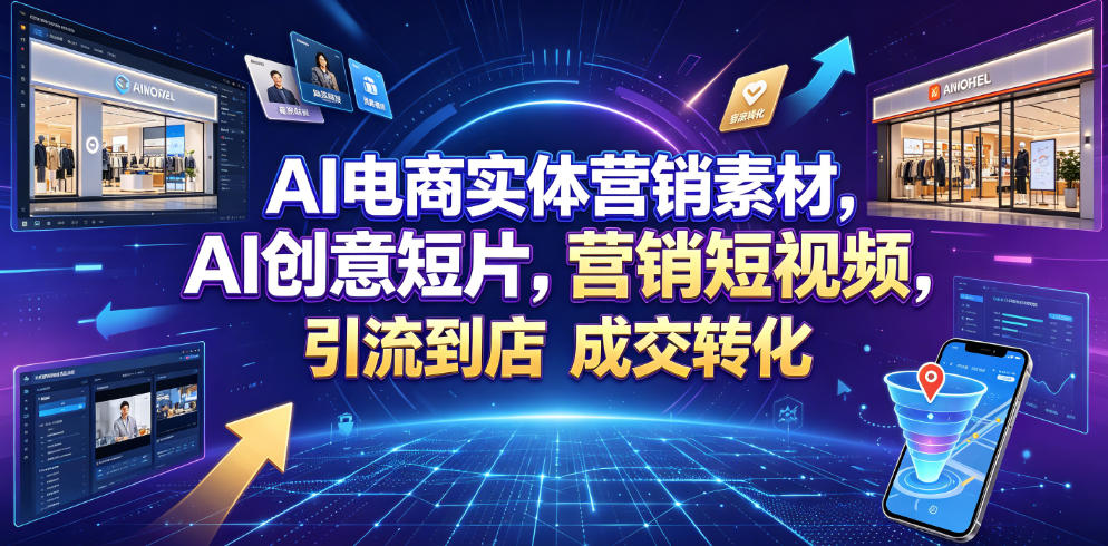 AI电商实体营销素材，AI创意短片，高效打造营销短视频，轻松引流到店，稳定提升门店客流与成交转化-资源社
