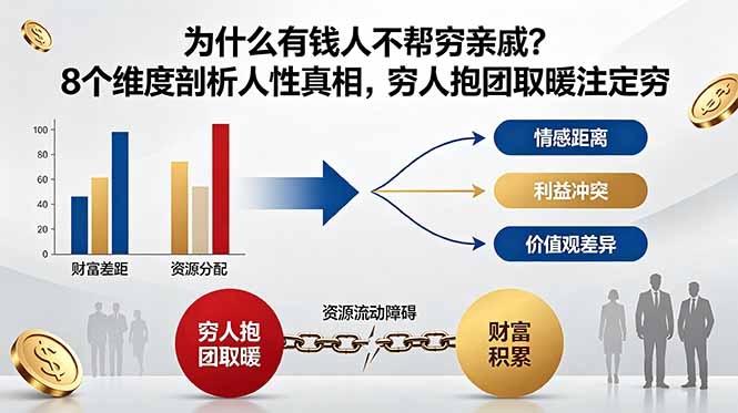 付费文章:为什么有钱人不帮穷亲戚?8个维度剖析人性真相,穷人抱团取暖注定穷-资源社