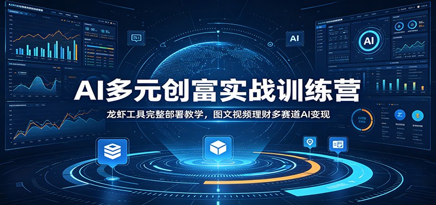 AI多元创富实战训练营：龙虾工具完整部署教学，图文视频理财多赛道AI变现-资源社