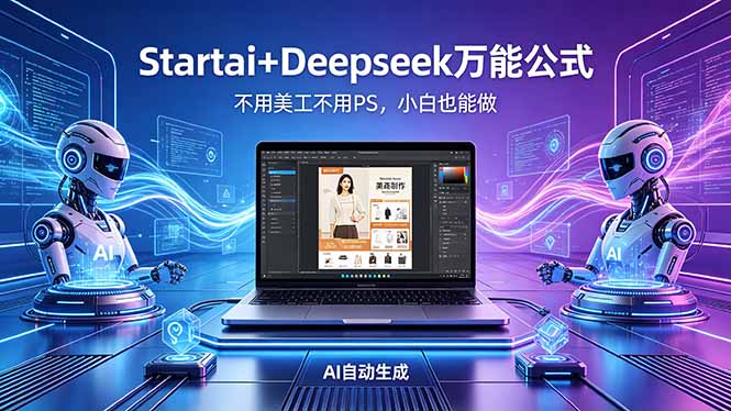 AI自动做电商详情页：Startai+Deepseek万能公式，不用美工不用PS，小白也能做-资源社