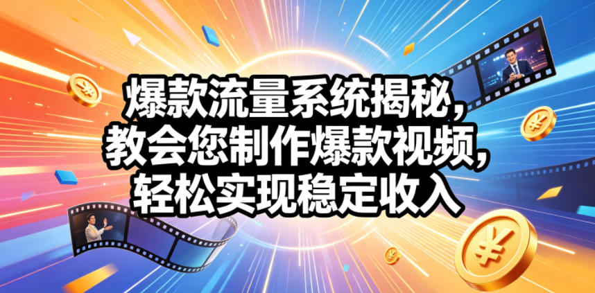 爆款流量系统揭秘,教会您制作爆款视频,轻松实现稳定收入【原创双语字幕】-资源社
