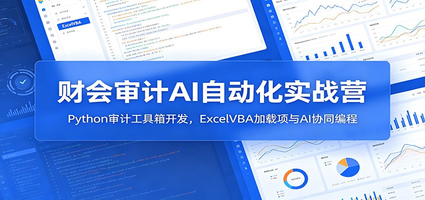 财会审计AI自动化实战营：Python审计工具箱开发，ExcelVBA加载项与AI协同编程-资源社