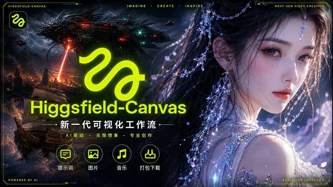 Higgsfield Canvas AI视频制作详解，节点式工作流搭建，重构新式视频创作完整教程-资源社