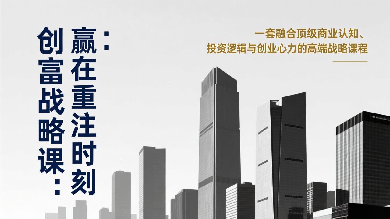 《创富战略课：赢在重注时刻》一套融合顶级商业认知、投资逻辑与创业心力的高端战略课程-资源社