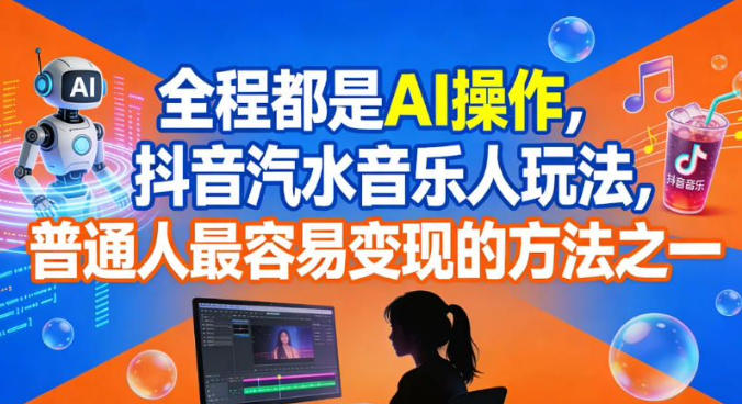 全程都是AI操作，抖音汽水音乐人玩法，普通人最容易变现的方法之一-资源社