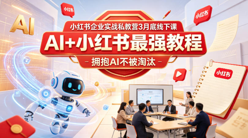 小红书企业实战私教营3月底线下课，AI+小红书最强教程，拥抱AI不被淘汰-资源社