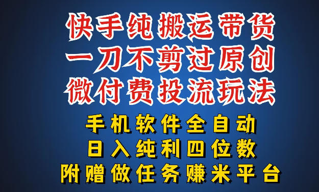 最新黑科技快手搬运带货方法,手机就能操作,轻松带你日入四位数【揭秘】-资源社