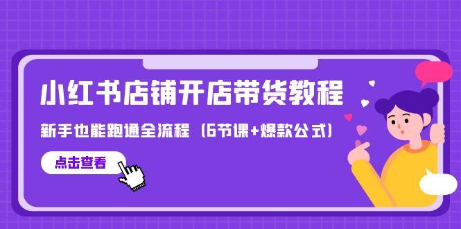 (9883期)最新小红书店铺开店带货教程，新手也能跑通全流程(6节课+爆款公式)-资源社