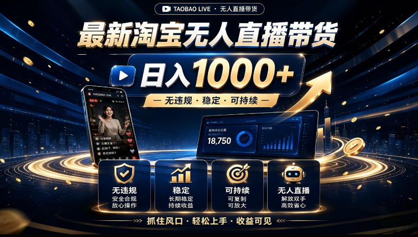 2026淘宝无人直播15.0,独家新技术,不用露脸、不用熬夜,自动直播自动出单,25小时卖17W【揭秘】-资源社