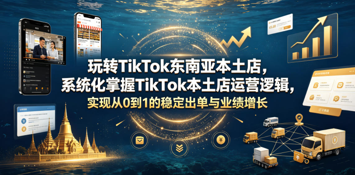 玩转TikTok东南亚本土店，系统化掌握TikTok本土店运营逻辑，实现从0到1的稳定出单与业绩增长-资源社