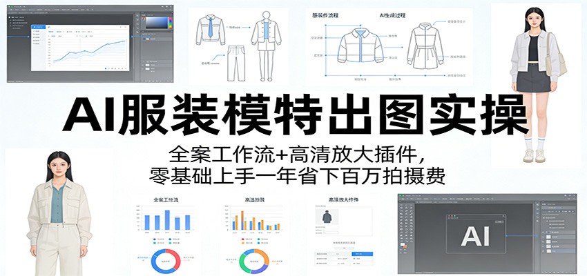 AI服装模特出图实操：全案工作流+ 高清放大插件，零基础上手一年省下百万拍摄费-资源社