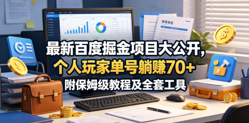 最新百度掘金项目大公开,个人玩家单号躺賺70+,附保姆级教程及全套工具【揭秘】-资源社