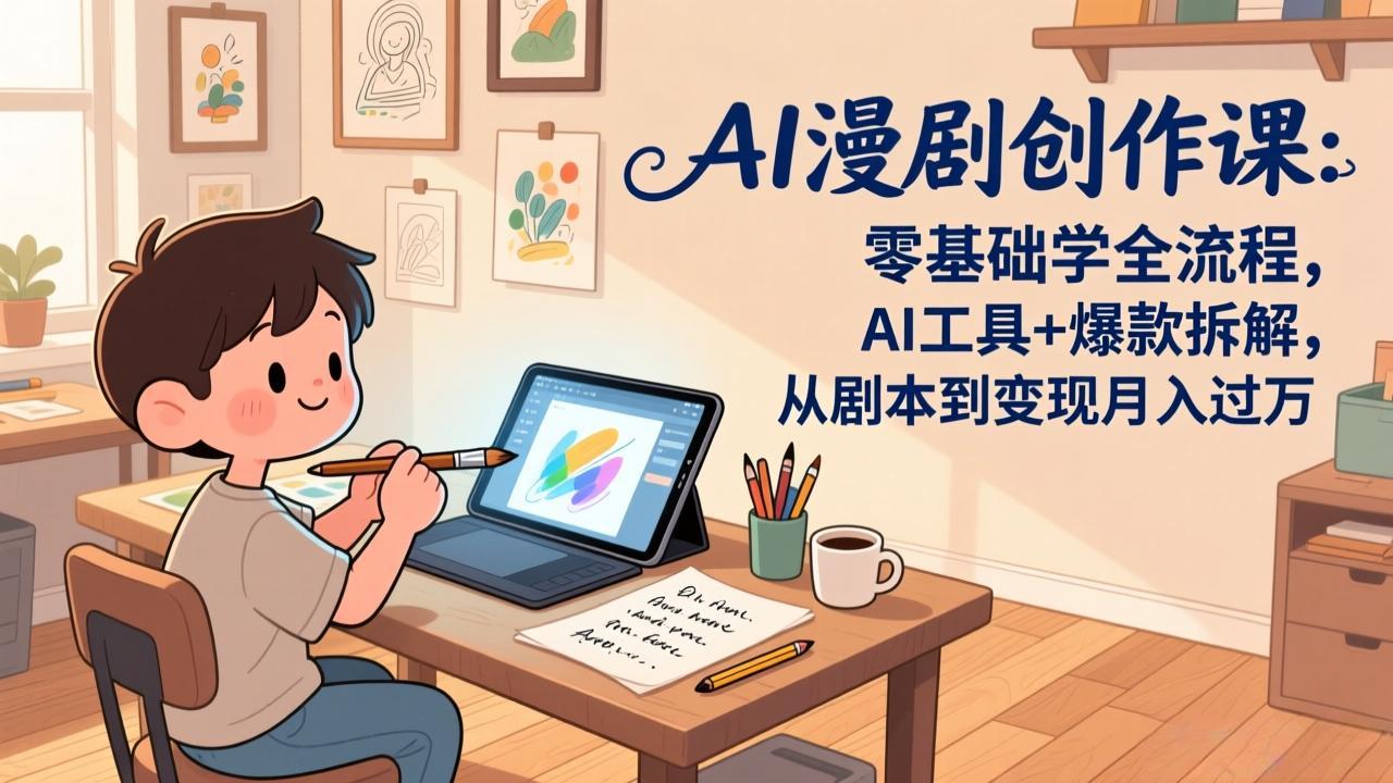 AI漫剧创作课:零基础学全流程,AI工具+爆款拆解,从剧本到变现月入过万-资源社