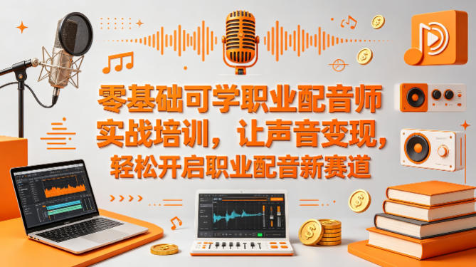 零基础可学职业配音师实战培训，让声音变现，轻松开启职业配音新赛道-资源社