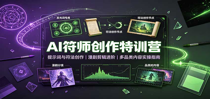 AI符师创作特训营：提示词与符法创作，漫剧剪辑进阶，多品类内容实操指南-资源社