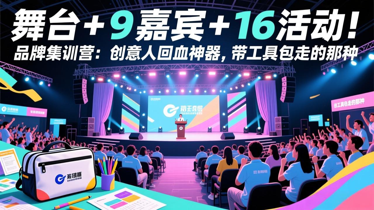 舞台 + 9 嘉宾 + 16 活动！品牌集训营：创意人回血神器，带工具包走的那种-资源社
