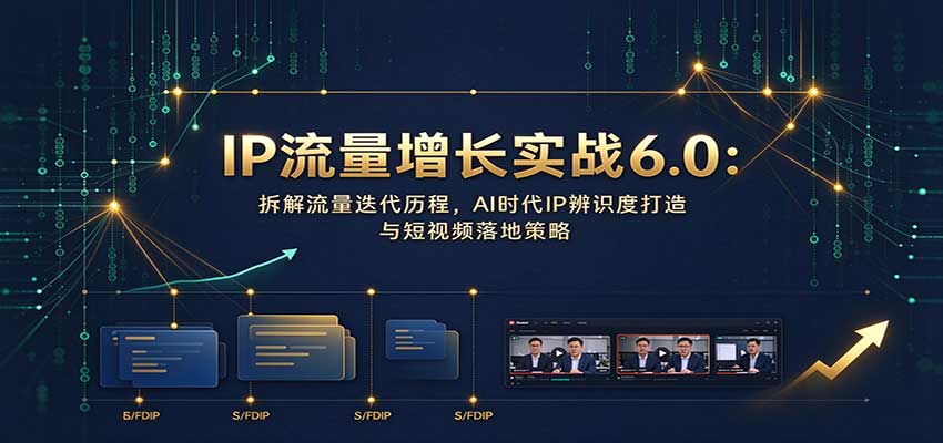IP流量增长实战6.0:拆解流量迭代历程,AI时代IP辨识度打造与短视频落地策略-资源社