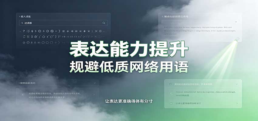 表达能力提升：语言塑造思想逻辑，规避低质网络用语，强化心智感知-资源社