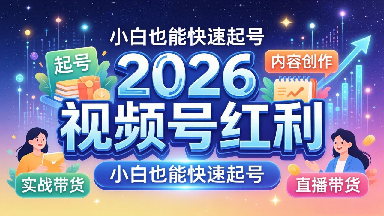 2026视频号红利实战营，大佬亲授起号、内容、直播、IP、投流、私域、矩阵全套落地打法-资源社