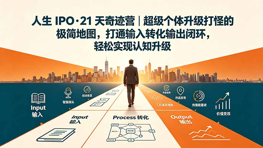 人生 IPO-21 天奇迹营|超级个体升级打怪的极简地图,打通输入转化输出闭环,轻松实现认知升级-资源社
