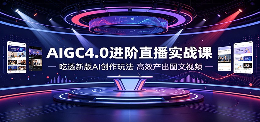 AIGC4.0进阶直播实战课：吃透新版AI创作玩法，高效产出图文视频-资源社