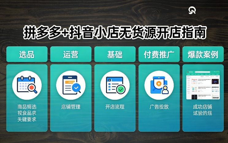 拼多多+抖音小店无货源开店，包括：选品、运营、基础、付费推广、爆款案例等(更新26年2月)-资源社