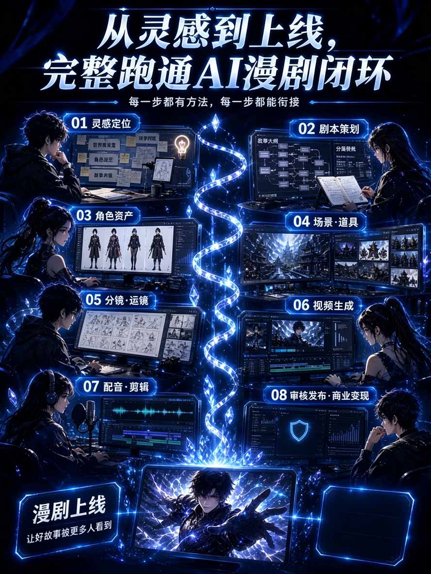 图片[2]-【无水印】2026AI漫剧创作与商业变现掘金营：打通选题→AI编剧→角色场景→自动分镜→视频生成→剪辑发布→运营变现-资源社