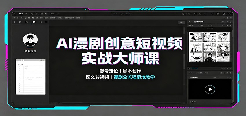 AI漫剧创意短视频实战大师课:账号定位脚本创作,图文转视频,漫剧全流程落地教学-资源社