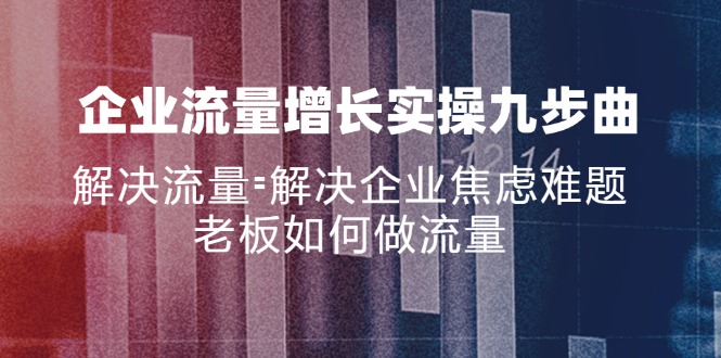 企业流量增长实战九步曲，解决流量=解决企业焦虑难题，老板如何做流量-资源社