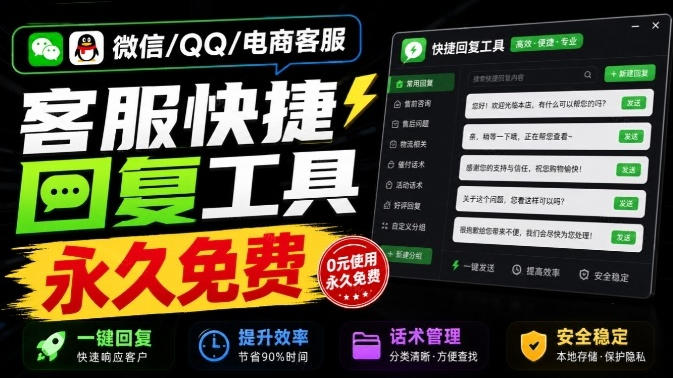 微信/QQ/电商客服快捷回复工具,支持多平台话术库与一键发送,永久免费,使用简单!易歪歪-资源社