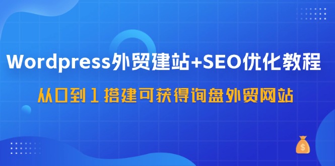 WordPress外贸建站+SEO优化教程，从0到1搭建可获得询盘外贸网站(57节课)-资源社