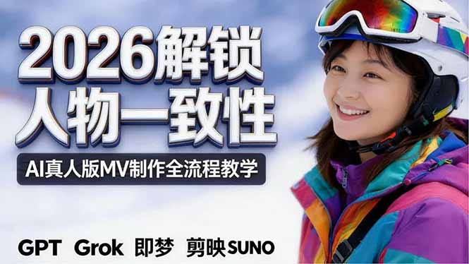 2026独创解锁人物一致性：AI真人版MV制作，不讲空话，不拼概念，全流程实操-资源社
